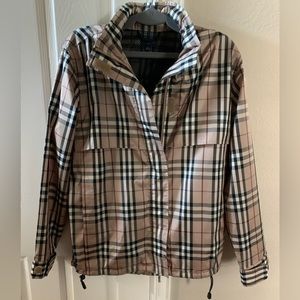 Burberry Women’s Lightweight Nova Check Jacket with hidden hood